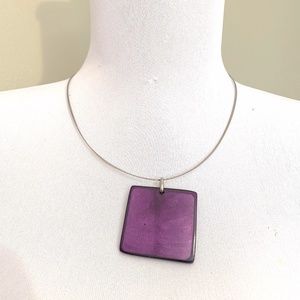 Purple Foil Museum Necklace